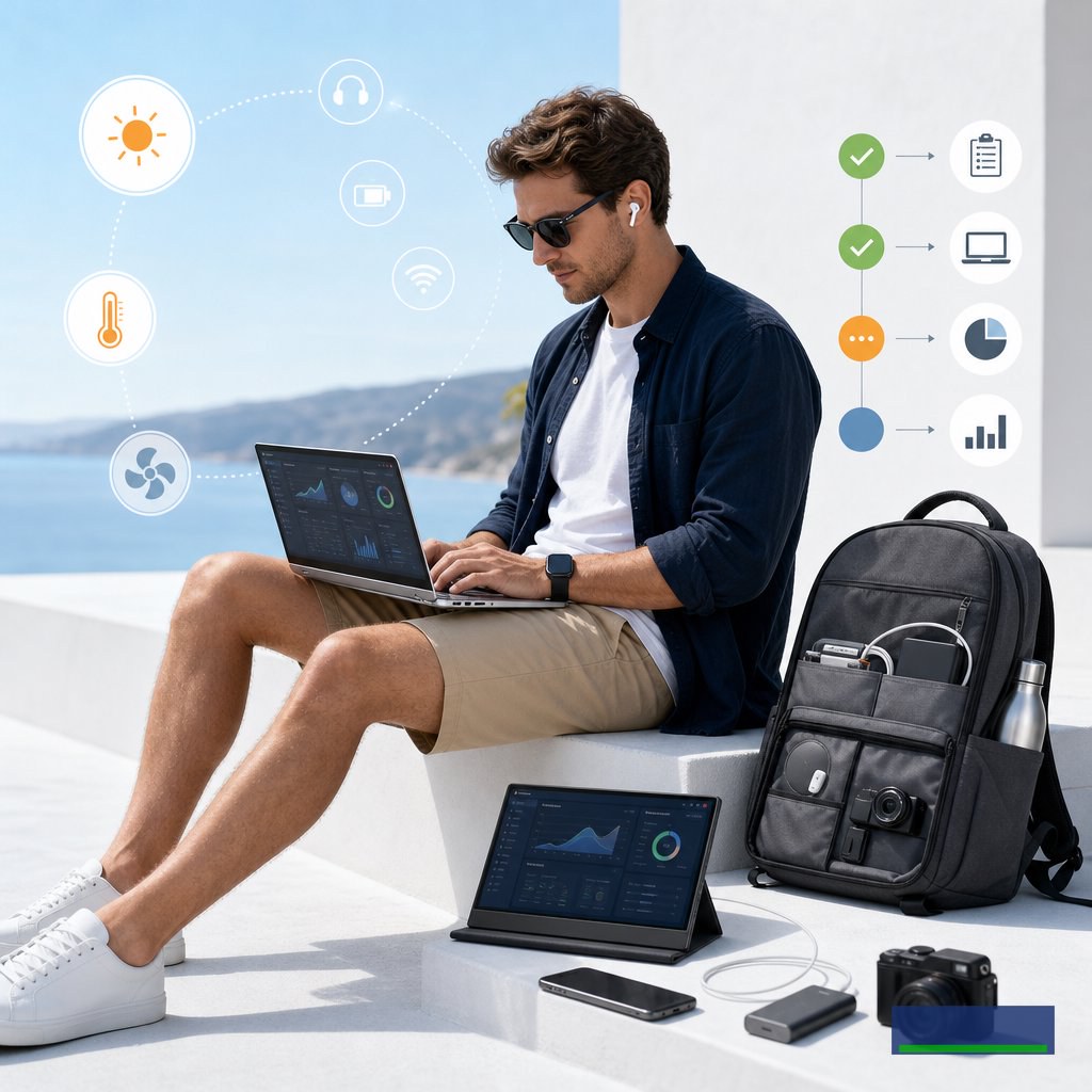 Làm việc mobile mùa nóng: setup balo công nghệ và quần short kaki nam basic cho dân tech Làm việc mobile mùa nóng: setup balo công nghệ và quần short kaki nam basic cho dân tech